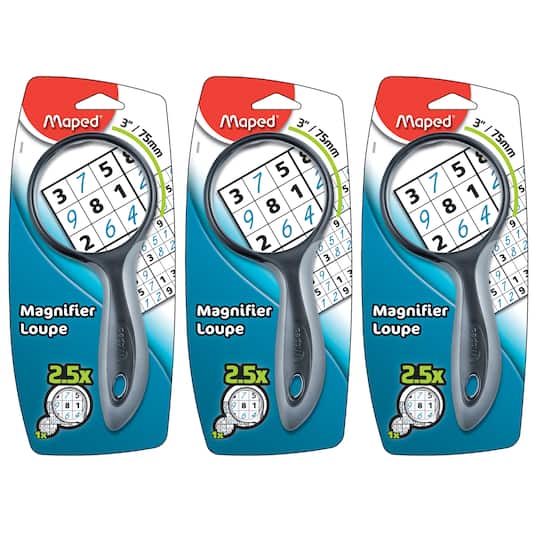 Assorted Maped® Ergologic 3" 2.5X Magnifying Glass, 3ct.